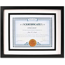 Dax Airfloat Certificate Frame - 8.50 inch; x 11 inch; Frame Size - Rectangle - Wall Mountable - Horizontal, Vertical - Glass, Hardboard, Solid Wood - Black
