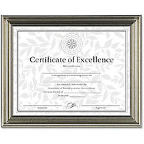 Dax Antique-Colored Certificate Frame - 11 inch; x 8.50 inch; Frame Size - Rectangle - Desktop, Wall Mountable - Horizontal, Vertical - Antique Silver