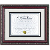 Dax Dbl Bev. Mat WORLD CLASS Document Frame - 14 inch; x 11 inch; Frame Size - Rectangle - Wall Mountable - Vertical, Horizontal - Rosewood, Gold