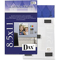 DAX Magnetic Cubicle Frame - Holds 8.50 inch; x 11 inch; Insert - Wall Mountable - Vertical, Horizontal - Hook & Loop Fastener - Acrylic - Clear