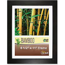 Glolite Nu-dell Earth Friendly Bamboo Frames - 8.50 inch; x 11 inch; Frame Size - Rectangle - Desktop, Counter, Shelf - Landscape, Portrait - Satin - Eco-friendly, Unbreakable, Dust Resistant, Sturdy - Bamboo, Plastic - Black, Clear