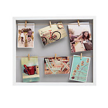 GNBI Photo Frame With Clips, 16 3/4 inch; x 19 1/2 inch;, White/Gray
