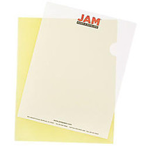 JAM Paper; Plastic Sleeves, 9 inch; x 11 1/2 inch;, 1 inch; Capacity, Yellow, Pack Of 12