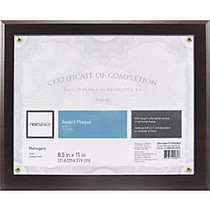 Realspace&trade; Award Plaque, 8 1/2 inch; x 11 inch;, Mahogany