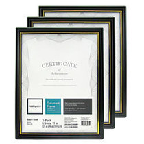 Realspace&trade; Document And Certificate Holders, 8 1/2 inch; x 11 inch;, Clear, Pack Of 3