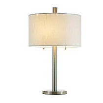 Adesso; Boulevard Table Lamp, 28 inch;H, White Shade/Silver Base