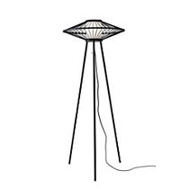 Adesso; Calypso Floor Lamp, 58 3/4 inch;, Black/White Shade/Black Base