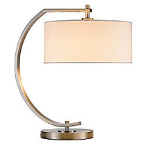 Adesso; Charlotte Table Lamp, 19 1/2 inch;H, White Shade/Steel Base