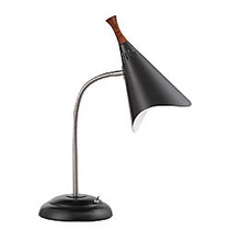 Adesso; Draper Gooseneck Desk Lamp, 18 1/2 inch;H, Black Shade/Black Base