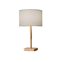 Adesso; Ellis Table Lamp, 21 inch;H, White Shade/Brown Base
