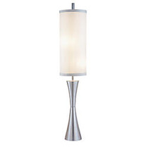 Adesso; Geneva Floor Lamp, 77 inch;H, Ivory/Aluminum