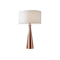 Adesso; Linda Table Lamp, 21 1/2 inch;H, White Shade/Copper Base