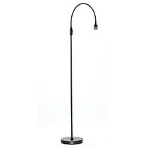 Adesso; Prospect LED Floor Lamp, 56&rdquo;H, Black Shade, Black Base