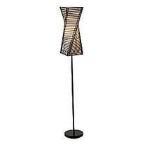 Adesso; Stix Floor Lamp, 68 inch;, Black/Beige