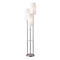 Adesso; Trio Floor Lamp, 68 inch;H, White Shade/Steel Base