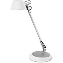 Alba LEDLUCE Desk Lamp - 1 x 6.50 W LED Bulb - Weighted Base, Adjustable - 330 Lumens - ABS - Desk Mountable - White - for Desk, Table