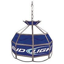 Bud Light; Stained Glass Hanging Tiffany Lamp, 16 inch;H, Blue