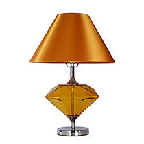 Elegant Designs Colored Glass Table Lamp, 27 5/8 inch;H, Amber Shade/Amber Base
