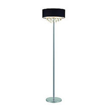 Elegant Designs Romazzino Floor Lamp, 61 1/2 inch;H, Black Shade/Chrome Base