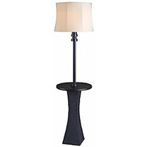Kenroy Home Weaver Outdoor Floor Lamp, 63 inch;H, Cream Shade/Bronze Base