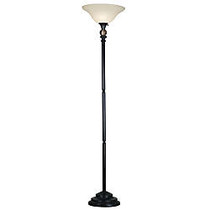 Kenroy Plymouth Torchiere Lamp, 71 inch;H, Bronze Base, Cream Shade