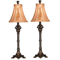 Kenroy Rowan Buffet Lamps, Metallic Bronze/Butterscotch, Pack Of 2