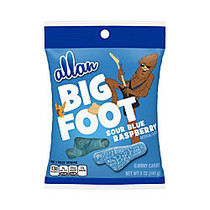 Allan Big Foot Sour Blue Raspberry Gummy Candy, 5 Oz, Box Of 12 Bags