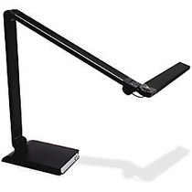 Ledu Triple Hinge USB Desk Lamp - 8 W LED Bulb - USB Charging, Adjustable Brightness - 500 Lumens - Desk Mountable - Black - for Desk, Table