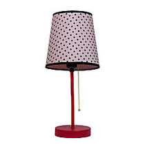 LimeLights Fun Prints Funky Table Lamp, 15 inch;H, Polka Dot Shade/Pink Base