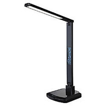 Lorell&trade; LED Desk Lamp With LCD, 18 1/4 inch;H, Black Base