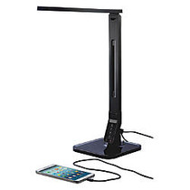 Lorell&trade; LED Smart USB Desk Lamp, 18 5/16 inch;H, Black Base