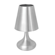 Lumisource Genie Touch Lamp, 10 inch;H, Silver Shade/Silver Base