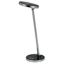 Realspace&trade; Disc Style LED Desk Lamp, 15 1/4 inch;H, Black/Silver