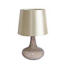 Simple Designs Mosaic Table Lamp, 14 1/4 inch;H, Champagne Shade/Champagne Base