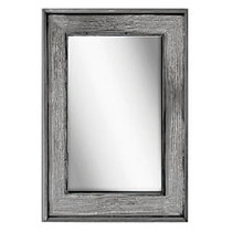 PTM Images Framed Mirror, Bone Wood, 36 inch;H x 24 inch;W, Graywash