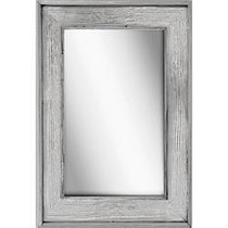 PTM Images Framed Mirror, Bone Wood, 36 inch;H x 24 inch;W, Stone Gray