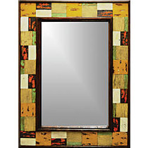 PTM Images Framed Mirror, Brickwork Wood, 42 1/2 inch;H x 30 1/2 inch;W, Multicolor