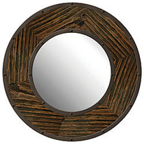 PTM Images Framed Mirror, Industrial Round, 24 inch;H x 24 inch;W, Natural Black