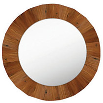 PTM Images Framed Mirror, Round, 28 inch;H x 28 inch;W, Natural Brown