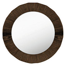 PTM Images Framed Mirror, Round, 28 inch;H x 28 inch;W, Natural Wood