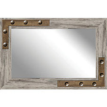 PTM Images Framed Mirror, Studs, 20 inch;H x 30 inch;W, Natural Brown