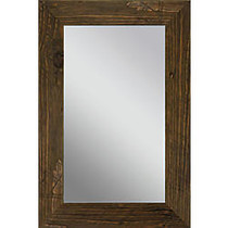 PTM Images Framed Mirror, Wooden, 36 inch;H x 24 inch;W, Natural Brown