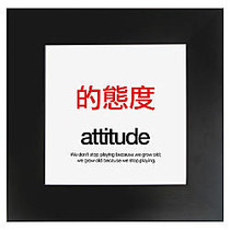 Seco Motivational Print, Attitude, 20 inch;H x 20 inch;W, Black