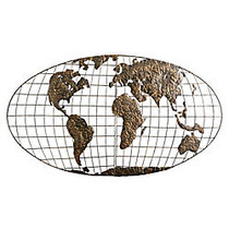 SEI Metal Wall Art, World Map