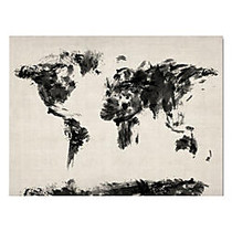Trademark Fine Art Abstract Map Of The World Canvas Art, 18 inch; x 24 inch;