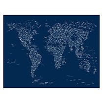 Trademark Fine Art Giclee Print On Canvas, Font World Map By Michael Tompsett, 18 inch;H x 24 inch;W
