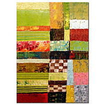 Trademark Global Abstract Color Study With Checkerboard Gallery-Wrapped Canvas Print By Michelle Calkins, 16 inch;H x 24 inch;W
