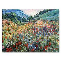 Trademark Global Field Of Wild Flowers Gallery-Wrapped Canvas Print By Anonymous, 22 inch;H x 32 inch;W