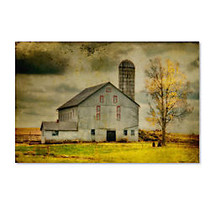 Trademark Global Ikd Barn On Stormy Afternoon Gallery-Wrapped Canvas Print By Lois Bryan, 22 inch;H x 32 inch;W