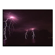 Trademark Global Lake Lightning Gallery-Wrapped Canvas Print By Kurt Shaffer, 14 inch;H x 19 inch;W